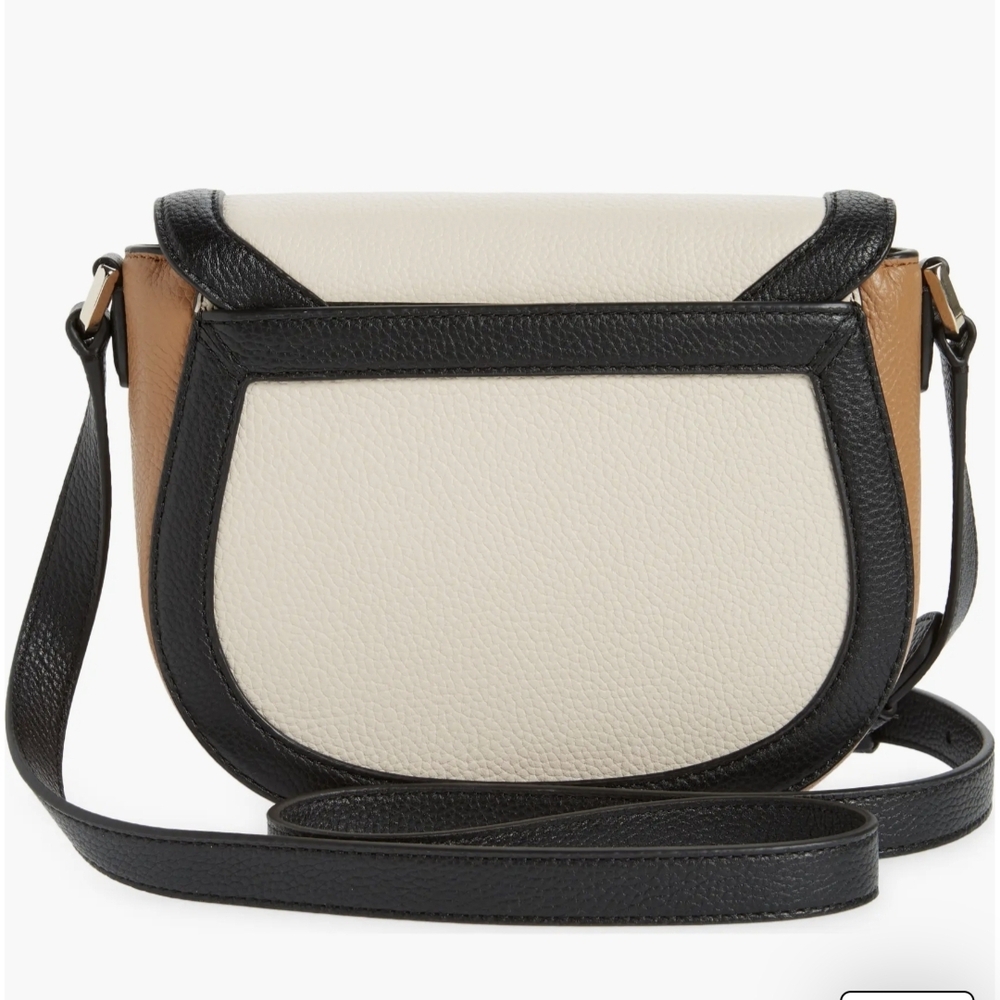 Kate Spade Knott Colorblock Pebbled Medium Leather Saddle Bag--Milk Glass Multi - Picture 3 of 13